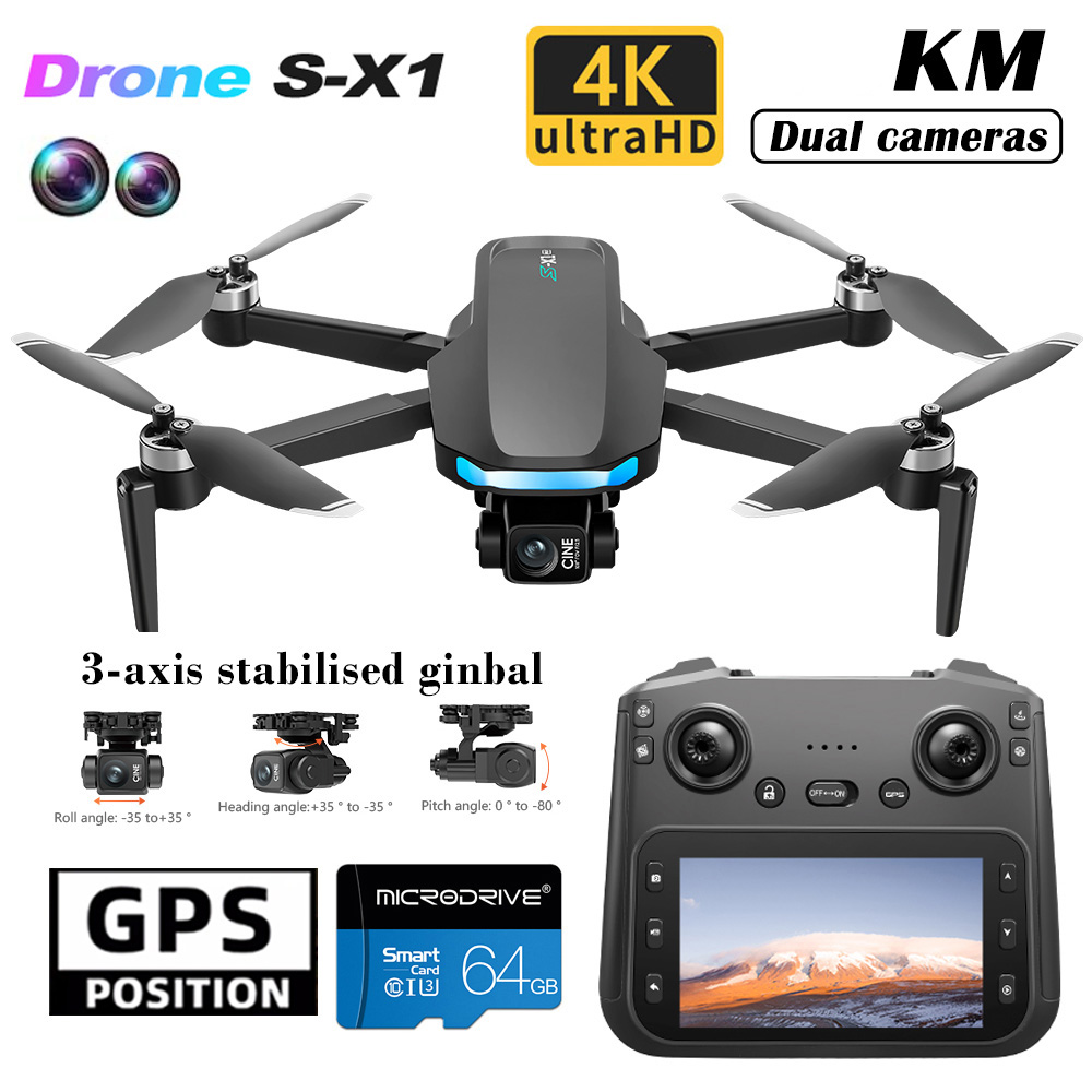 Drone Gimbal 3 Axis - S-X1 nuevo Drone con pantalla cardán